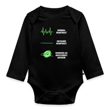 Conseiller en placement Marché boursier - Body Bébé bio manches longues - noir - Devant