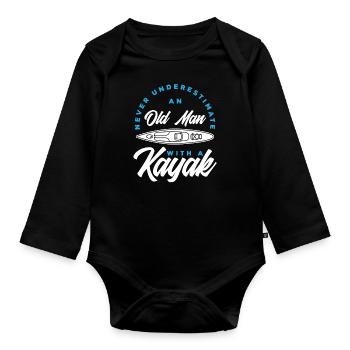 Kayak Canoë - Body Bébé bio manches longues - noir - Devant