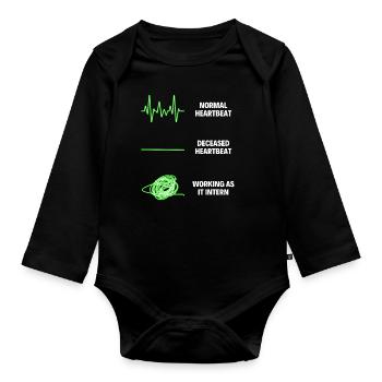IT Intern Worker IT Computer - Baby Bio-Langarm-Body - Schwarz - Vorne