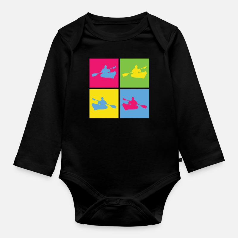 Kayak Canoë - Body Bébé bio manches longues - noir