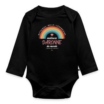 Meilleure daronne du monde - Body Bébé bio manches longues - noir - Devant