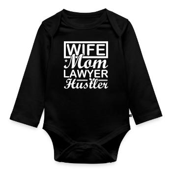 Avocat Mama Avocat Avocat Droit Mère - Body Bébé bio manches longues - noir - Devant