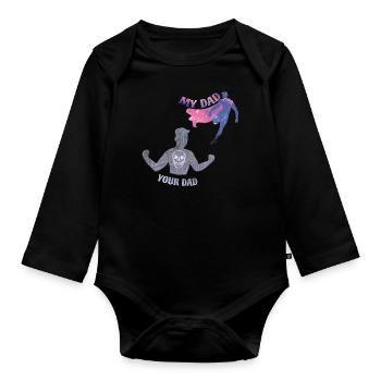 Father - father - father - my father - Organic Longsleeve Baby Bodysuit - black - Front
