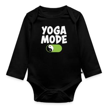 Yoga Mode Yoga Quotes - Organic Longsleeve Baby Bodysuit - black - Front