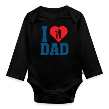 Meilleur monde Père Père Couple Couples Parents Papa papa - Body Bébé bio manches longues - noir - Devant
