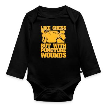 Fencing Like Chess But With Swordsman Sport Fencer - Organic Longsleeve Baby Bodysuit - black - Front