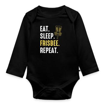 Frisbee Disc Golf - Organic Longsleeve Baby Bodysuit - black - Front