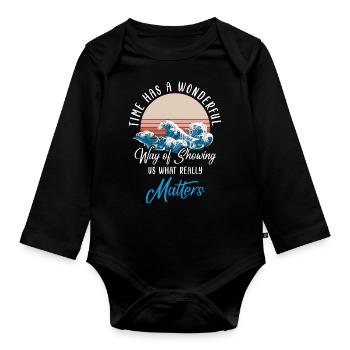Zeit Freundschaft Kunst - Baby Bio-Langarm-Body - Schwarz - Vorne