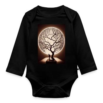 Weltenbaum World Tree Oil - Baby Bio-Langarm-Body - Schwarz - Vorne