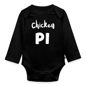 Chicken Pi - Math - Baby Bio-Langarm-Body - Schwarz - Vorne