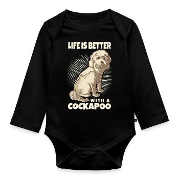 Cockapoo - Body Bébé bio manches longues - noir - Devant
