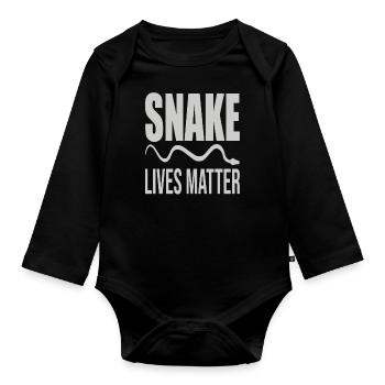 Snake Lives Matter Soutien à la protection des serpents - Body Bébé bio manches longues - noir - Devant