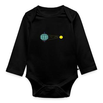 Earth Rotation Around The Sun Earth Protection - Organic Longsleeve Baby Bodysuit - black - Front