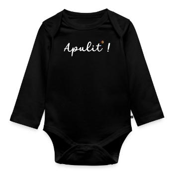OBV – Apulit! - 2 - Baby Bio-Langarm-Body - Schwarz - Vorne