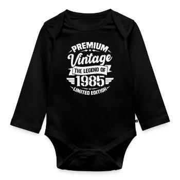 Vintage 1985 Édition Limitée - Body Bébé bio manches longues - noir - Devant