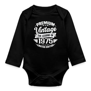 Vintage 1975 Édition Limitée - Body Bébé bio manches longues - noir - Devant