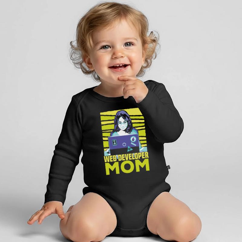 Web Developer Web Developer Web Developer Organic Longsleeve Baby Bodysuit