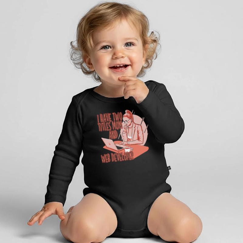 Web Developer Web Developer Web Developer Organic Longsleeve Baby Bodysuit