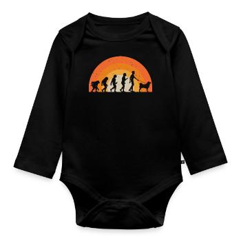 Akita Geschenkidee - Baby Bio-Langarm-Body - Schwarz - Vorne