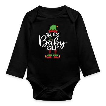 Bébé Elfe Mignon Drôle Costume de Noël assorti - Body Bébé bio manches longues - noir - Devant