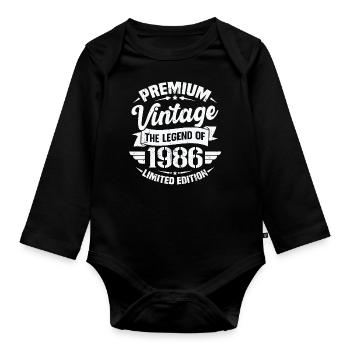 Vintage 1986 Édition Limitée - Body Bébé bio manches longues - noir - Devant