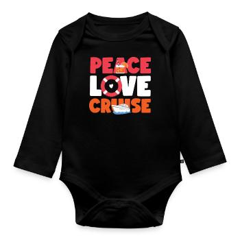 Bateau de croisière Vacances Fille Paix - Body Bébé bio manches longues - noir - Devant