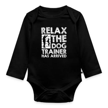 Dog Trainer Dog Trainer - Organic Longsleeve Baby Bodysuit - black - Front