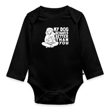 Dresseur de chiens Dresseur de chiens - Body Bébé bio manches longues - noir - Devant