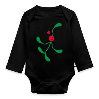Mistelzweig Mann - Baby Bio-Langarm-Body - Schwarz - Vorne