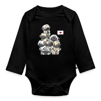 Funny Valais black-nosed sheep sheep - Organic Longsleeve Baby Bodysuit - black - Front