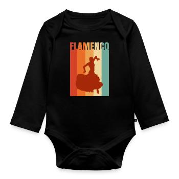 Flamenco - Organic Longsleeve Baby Bodysuit - black - Front
