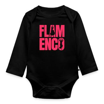 Flamenco - Organic Longsleeve Baby Bodysuit - black - Front