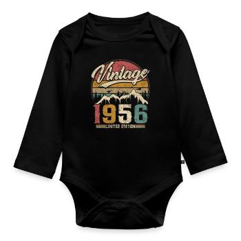 Vintage 1956 Limited Edition Cadeau D'anniversaire - Body Bébé bio manches longues - noir - Devant