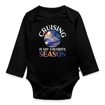 Cruise Ship Vacation Girl Cruising - Organic Longsleeve Baby Bodysuit - black - Front