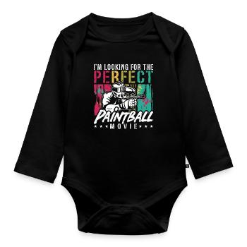 Paintball I'm Looking For Airsoft Paintball Player - Organic Longsleeve Baby Bodysuit - black - Front