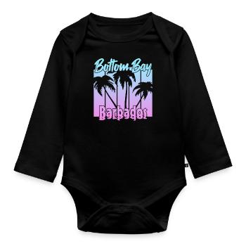 Vintage Bottom Bay Barbados Sunset - Organic Longsleeve Baby Bodysuit - black - Front