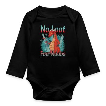 No Loot for Noobs - Mmorpg - Baby Bio-Langarm-Body - Schwarz - Vorne