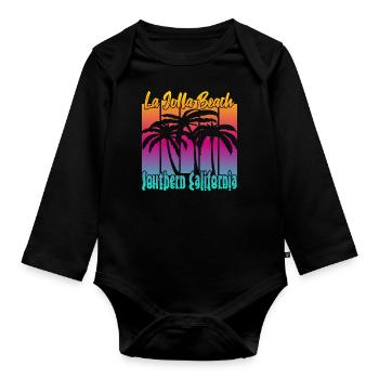 La Jolla Beach Southern California - Organic Longsleeve Baby Bodysuit - black - Front