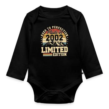 Aged to perfection Made in 2002 - Organic Longsleeve Baby Bodysuit - black - Front