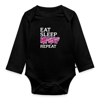 Hip Hop Rap Music Rapper Hiphop Gift - Body Bébé bio manches longues - noir - Devant