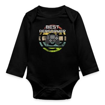 BEST PERFORMER @ Controller Gaming Videospiele - Baby Bio-Langarm-Body - Schwarz - Vorne