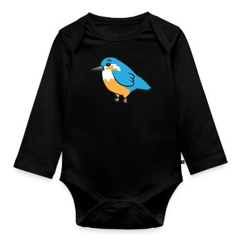 Kingfisher - Illustration - Body Bébé bio manches longues - noir - Devant