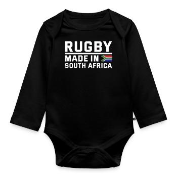 Ruby Made In South Africa South Africa Rugby - Body Bébé bio manches longues - noir - Devant