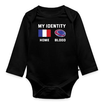My Identity France Rugby - Baby Bio-Langarm-Body - Schwarz - Vorne