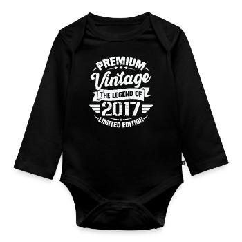 Jahrgang 2017 Limited Edition - Baby Bio-Langarm-Body - Schwarz - Vorne