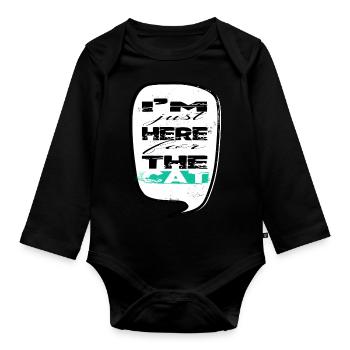 fun anti kitten cat humor valentines day - Baby Bio-Langarm-Body - Schwarz - Vorne