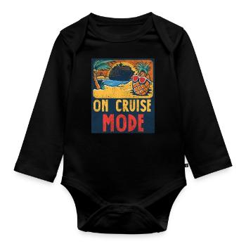 Cruise Ship Vacation Vintage On - Baby Bio-Langarm-Body - Schwarz - Vorne