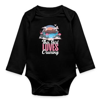 Cruise Ship Vacation Girl This - Organic Longsleeve Baby Bodysuit - black - Front
