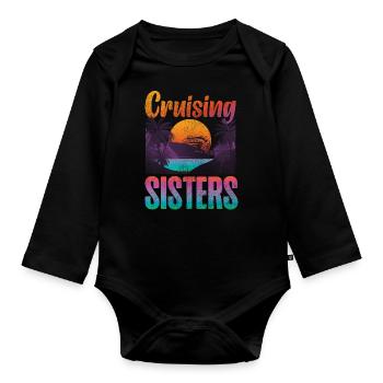 Cruise Ship Vacation Sister Girl - Organic Longsleeve Baby Bodysuit - black - Front
