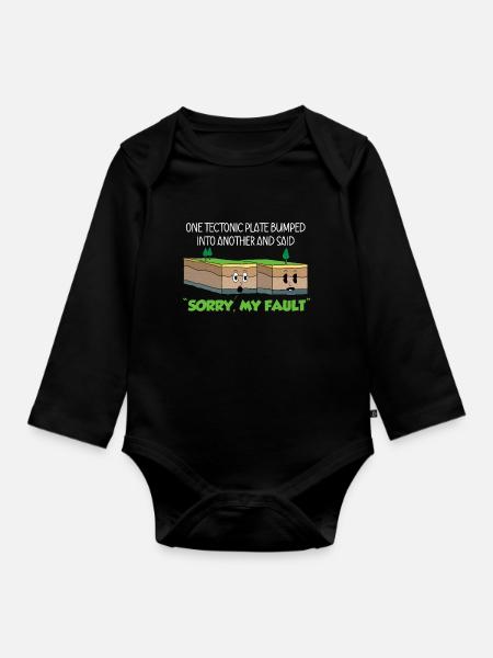 Erdbeben - Baby Bio-Langarm-Body - Schwarz